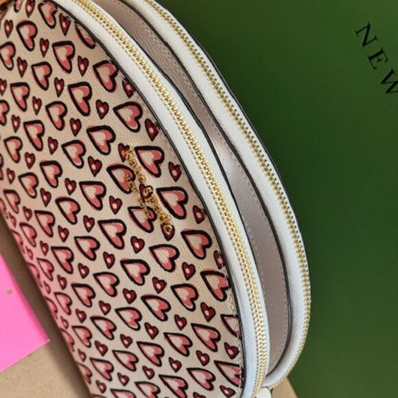 Kate Spade Morgan Fancy Hearts Double-zip Dome Crossbody Purse KA073 - Picture 9 of 11